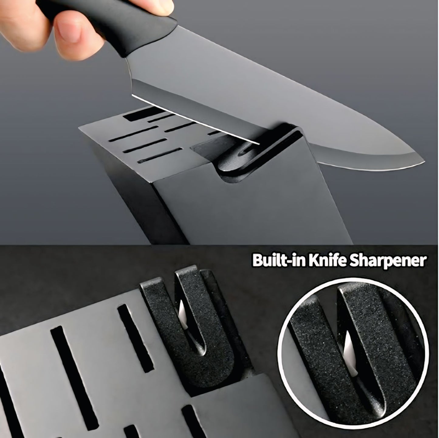 Prestige Forge™ 16-Piece German Stainless Steel Knife Block Set with Cutting Board & Built-In Sharpener