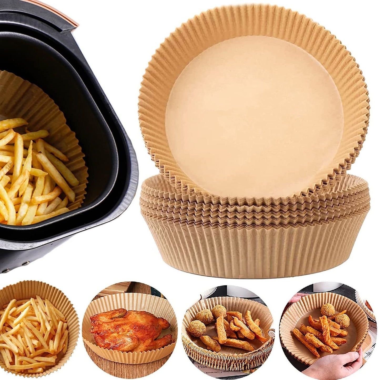 No-Mess Air Fryer Liners Round