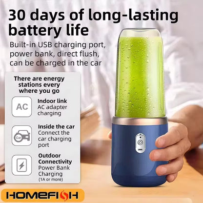 USB Rechargeable 6-Blade Portable Blender