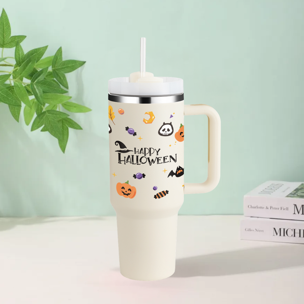 40 Oz Tumbler With Handle Straw